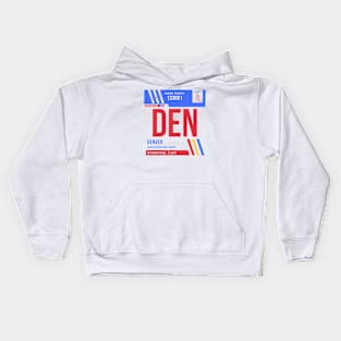 Denver (DEN) Airport Code Baggage Tag Kids Hoodie